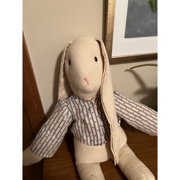 Vintage Handmade Primitive Cloth Rabbit Doll - Picture 3 of 3